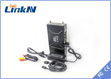 De Videozender COFDM QPSK HDMI van de Manpackpolitie &amp; Bandbreedte van de de Vertragingsaes256 Encryptie 2-8MHz van CVBS H.264 de Lage