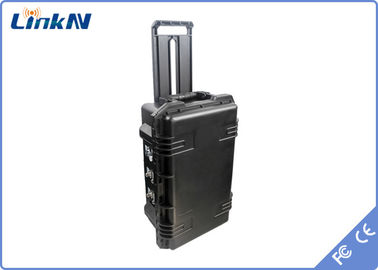 COFDM koffer videoreceiver 4-kanaal IP65 met batterij en display AES256 H.264 DC 12V