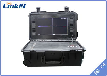 Politie 4-kanaal IP65 COFDM video-ontvanger met batterij en display AES256 encryptie lage vertraging