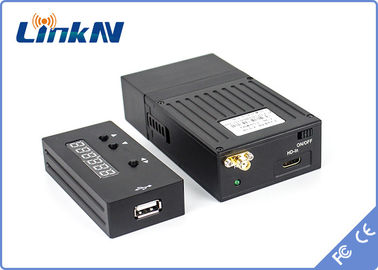 1km Encryptie van de de Vertragingsh.264 Hoge Veiligheid AES256 van Covert Video Transmtiter COFDM van de Politiedetective de Lage Op batterijen