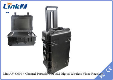 Koffer COFDM Video Receiver IP65 met batterij &amp; display AES256 Encryption DC-12V