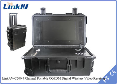 Politie Militaire Tactische COFDM Videoontvanger met Batterij &amp; Vertoningsaes256 Encryptie Hoge Gevoeligheid 106dBm@2MHz