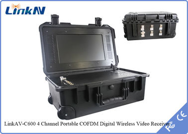 Politie Militaire Tactische COFDM Videoontvanger met Batterij &amp; Vertoningsaes256 Encryptie Hoge Gevoeligheid 106dBm@2MHz